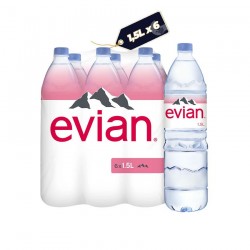 EAU MINERAL NON PETILLANTE EVIAN 1,5L - 6 BOUTEILLES